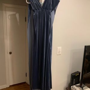 Velvet blue infinity dress